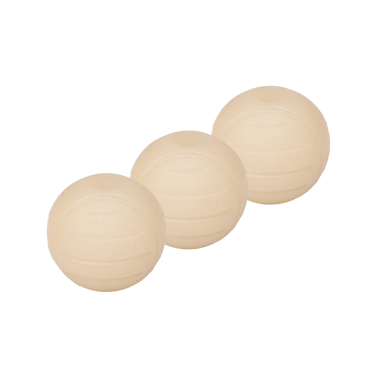 Amazon Basics Interactive Bouncy Durable Rubber Dog Toy Balls, Glow, 2.5 inch, Beige, Pack of 3
