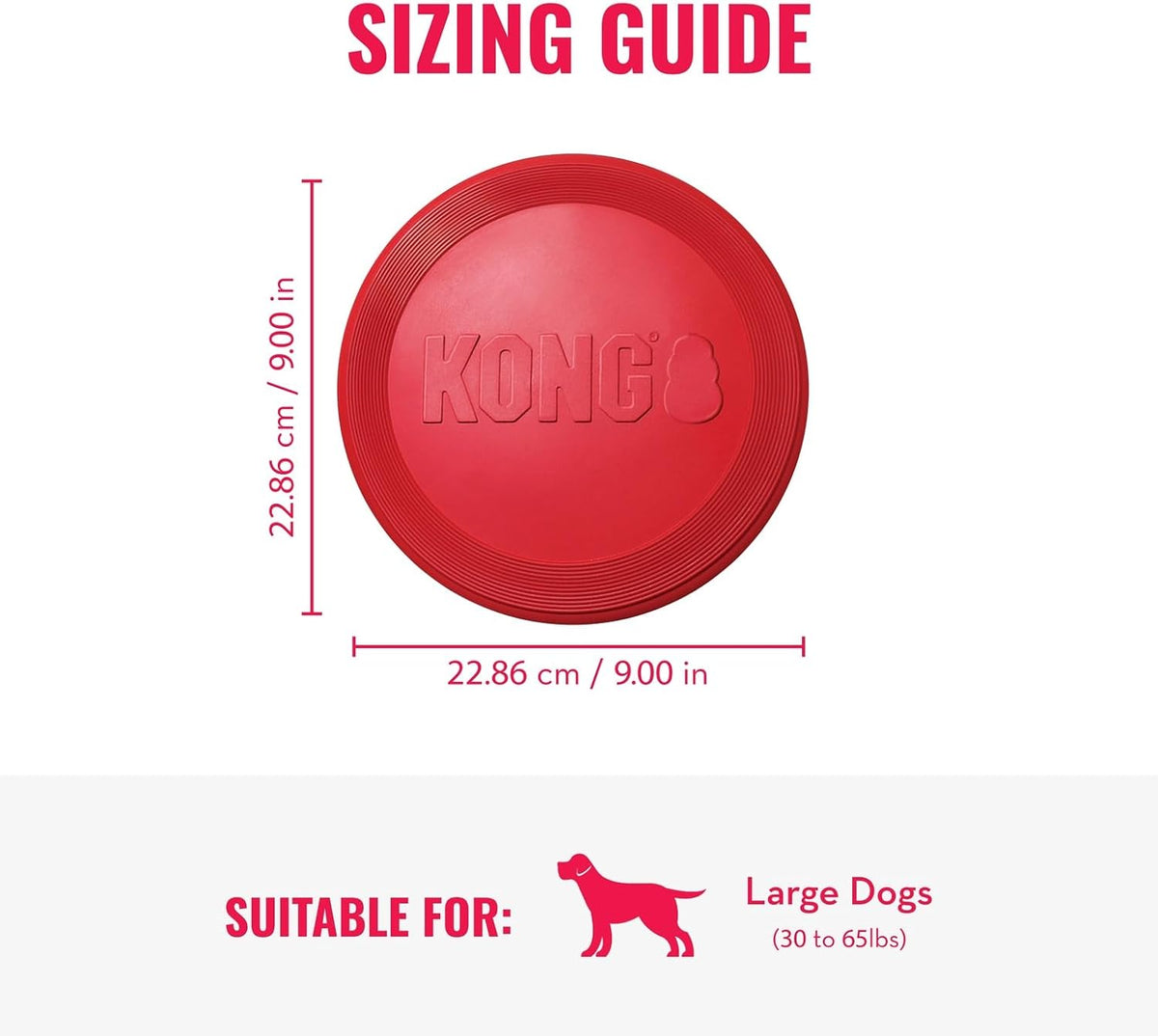 KONG Flyer, Natural Rubber Flying Disc Fetch Toy, for Medium/Large Dogs