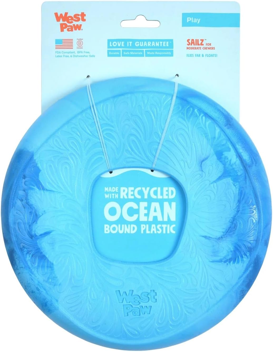 WEST PAW Seaflex Sailz Dog Toy Flying Disc – Machine Washable Dog Toys for Moderate Chewers – Eco-Friendly Zogoflex Toys for Dogs – Perfect for Gnawing, Fetch, Catch, Pet Training – Hibiscus