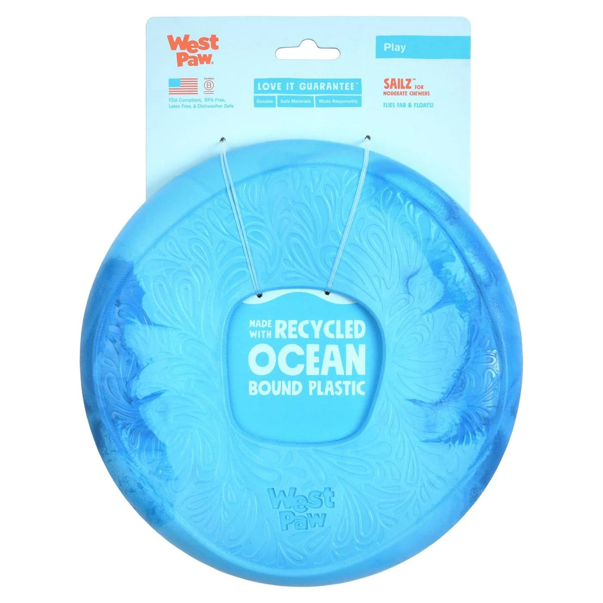 WEST PAW Seaflex Sailz Dog Toy Flying Disc – Machine Washable Dog Toys for Moderate Chewers – Eco-Friendly Zogoflex Toys for Dogs – Perfect for Gnawing, Fetch, Catch, Pet Training – Hibiscus