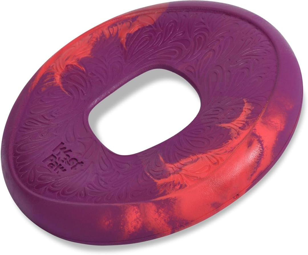 WEST PAW Seaflex Sailz Dog Toy Flying Disc – Machine Washable Dog Toys for Moderate Chewers – Eco-Friendly Zogoflex Toys for Dogs – Perfect for Gnawing, Fetch, Catch, Pet Training – Hibiscus