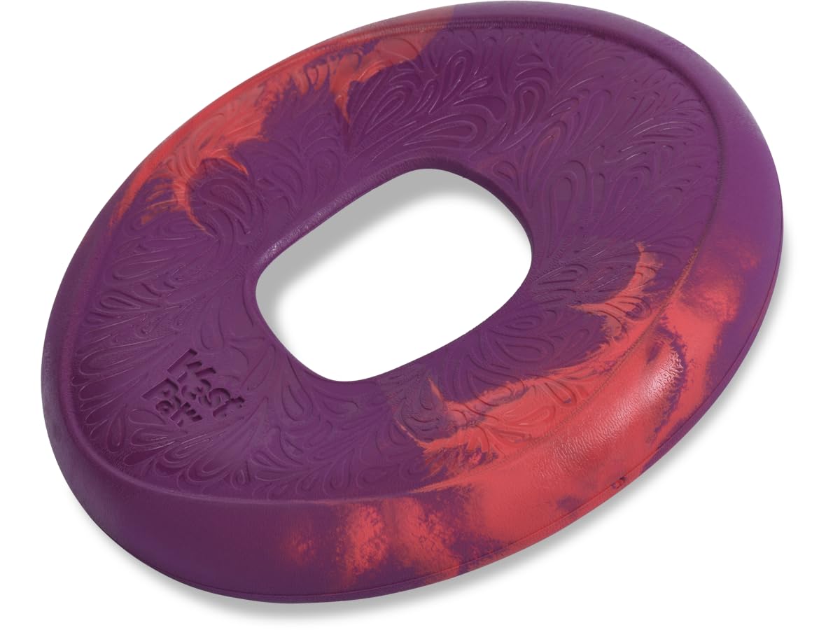 WEST PAW Seaflex Sailz Dog Toy Flying Disc – Machine Washable Dog Toys for Moderate Chewers – Eco-Friendly Zogoflex Toys for Dogs – Perfect for Gnawing, Fetch, Catch, Pet Training – Hibiscus