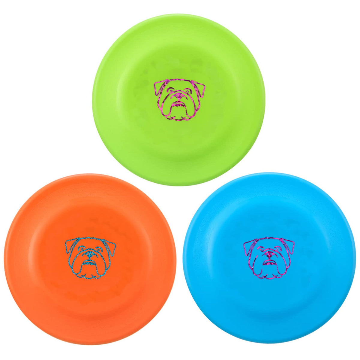 XIGOU Dog Flying Disc, 3 Pcs Competition Dog Flyer Toy, Soft Indestructible Rubber Lightweight Flying Discs Toy for Dogs - Floats On Water, Gentle On Teeth and Gums