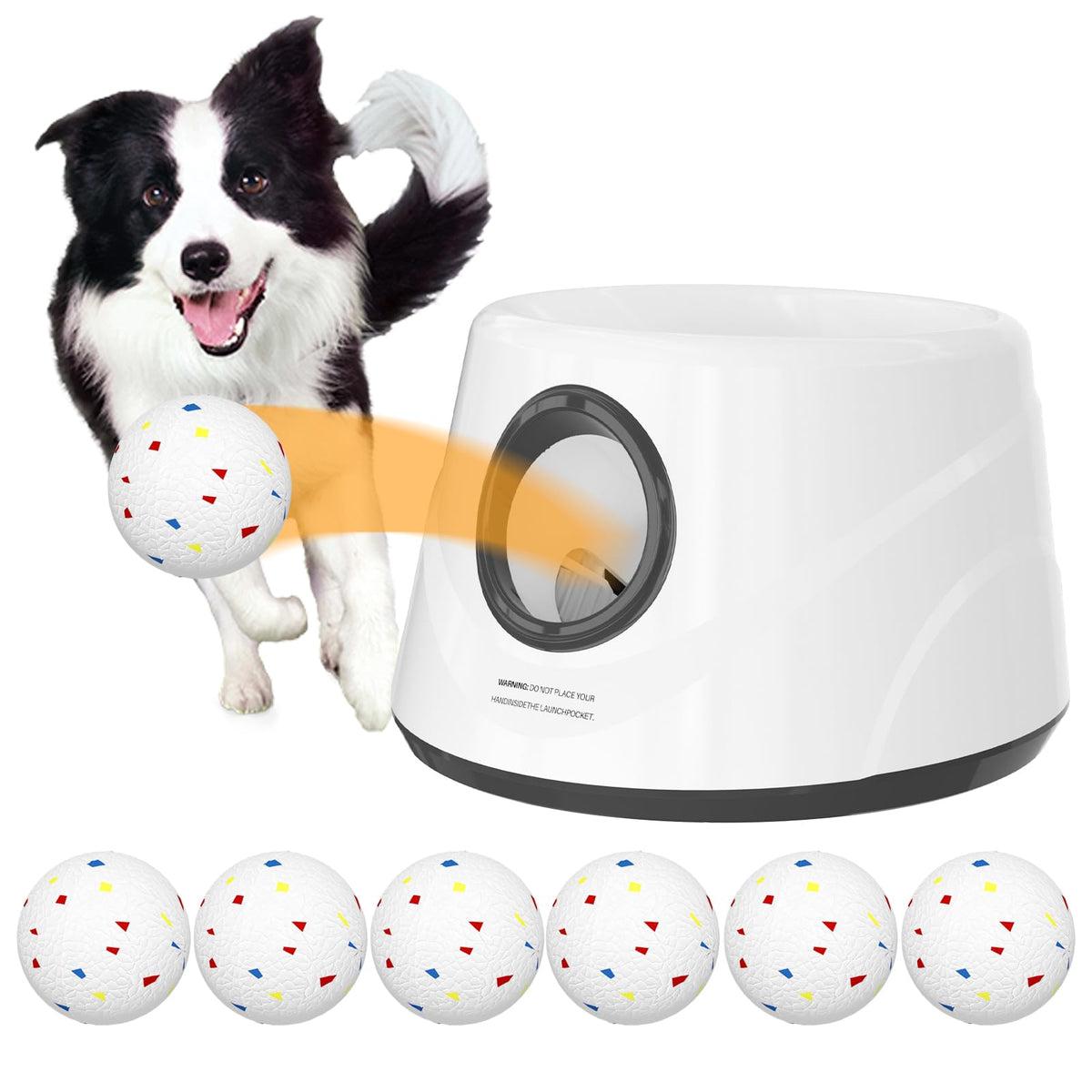 20-40ft Automatic Ball Launcher, Interactive Fetch Toy for Small Medium Dogs, Adjustable Rechargeable Tennis Thrower for Indoor Outdoor Fun, Physical Exercise and Brain Training(Green)