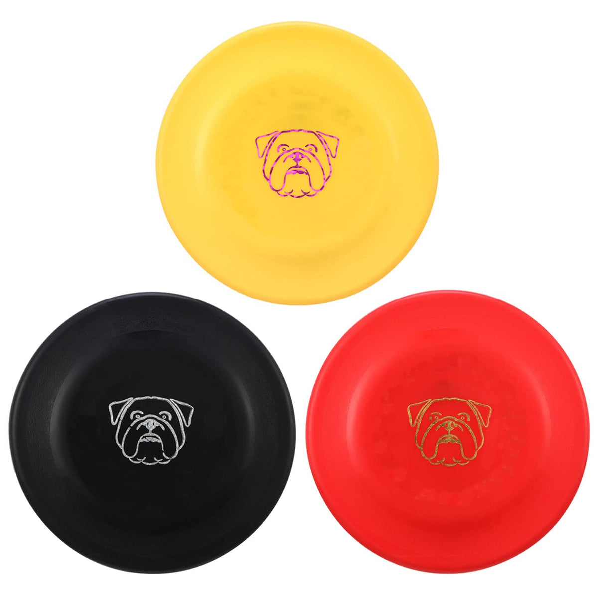 XIGOU Dog Flying Disc, 3 Pcs Competition Dog Flyer Toy, Soft Indestructible Rubber Lightweight Flying Discs Toy for Dogs - Floats On Water, Gentle On Teeth and Gums