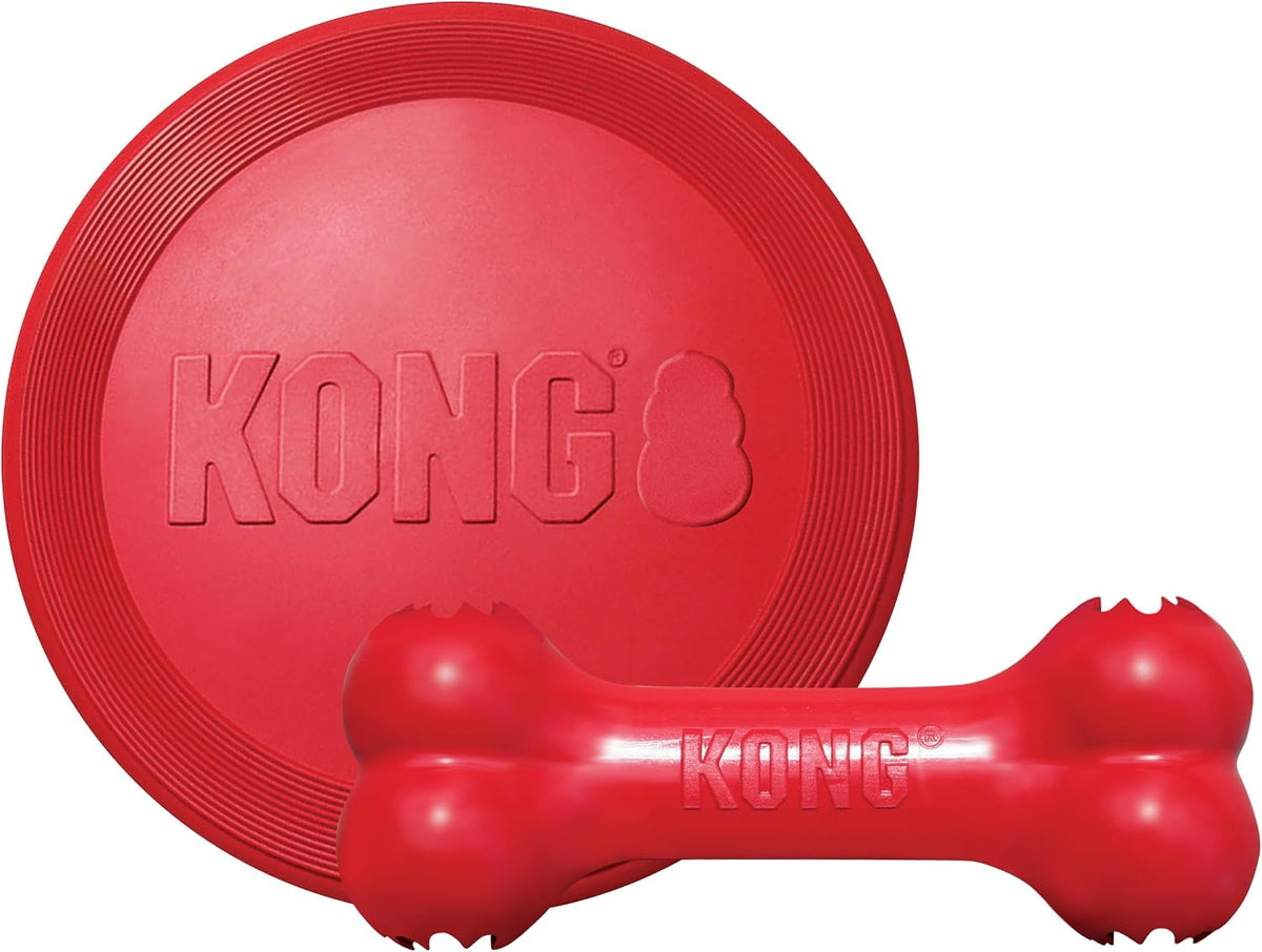 KONG Goodie Bone and Flyer Dog Toy Set, for Large Dogs