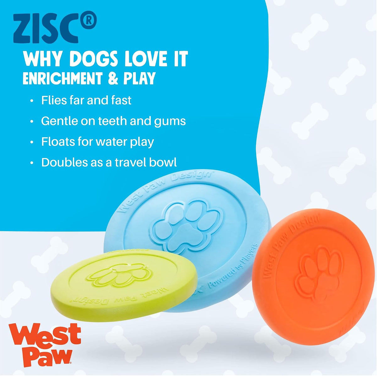 WEST PAW Zogoflex Zisc Dog Flying Disc, High Flying Aerodynamic Disc for Dogs Puppy – Lightweight, Floatable Disc for Fetch, Tug of War, Catch, Play – Doubles as Food/Water Bowl, Large, Granny Smith