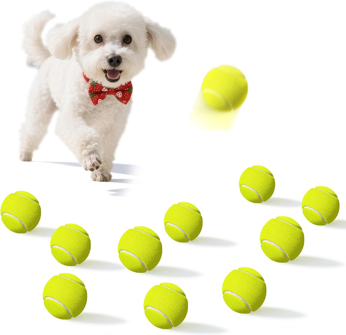 2-inches Interactive Dog Tennis Balls for Exercise and Training