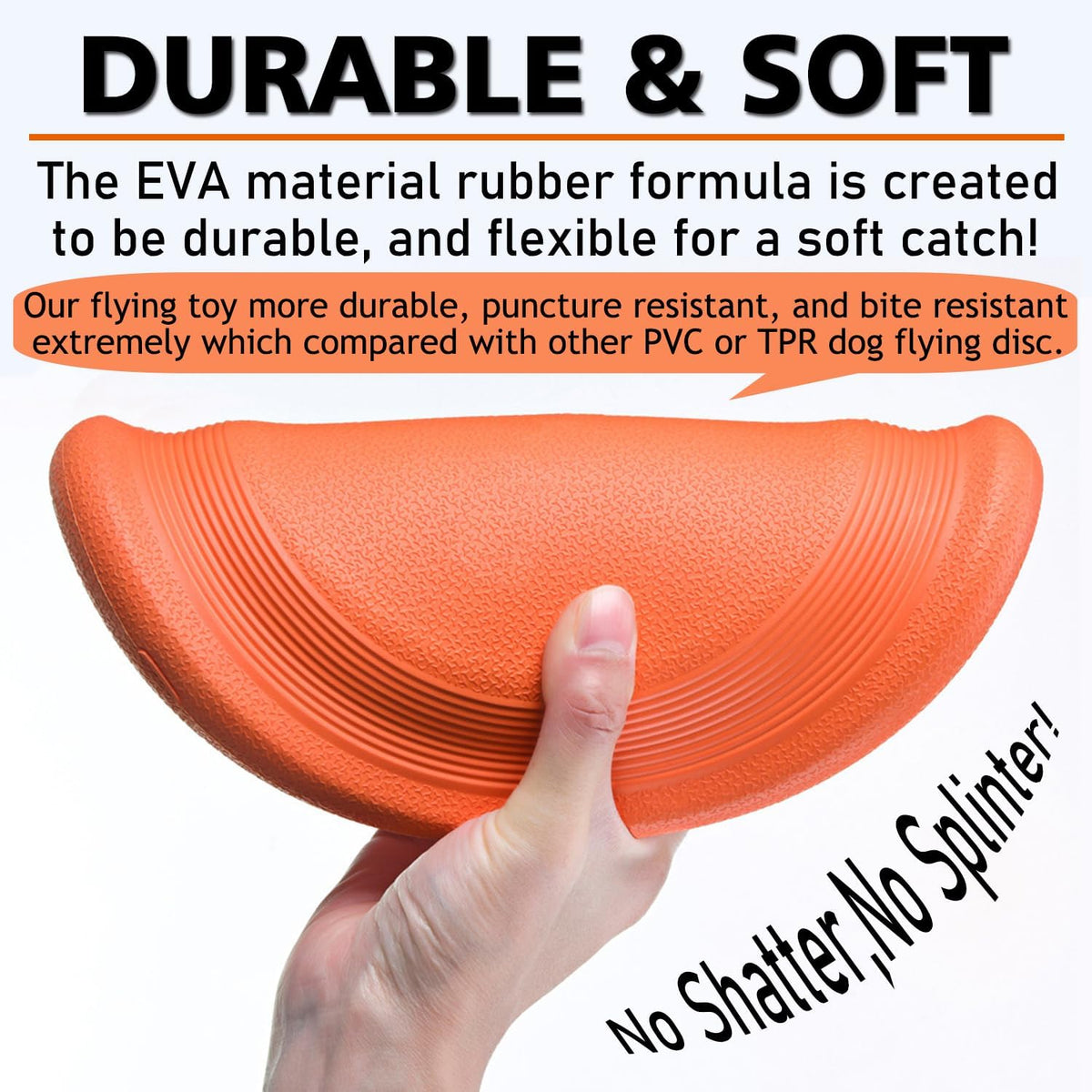 XIGOU Dog Flying Disc (2 Pack) - Durable Rubber Flying Disc Dog Toy - 9.25" Indestructible Rubber Dog Fetch Toy - Puncture Resistant & Bite Resistant Extremely - for Medium Large Dogs