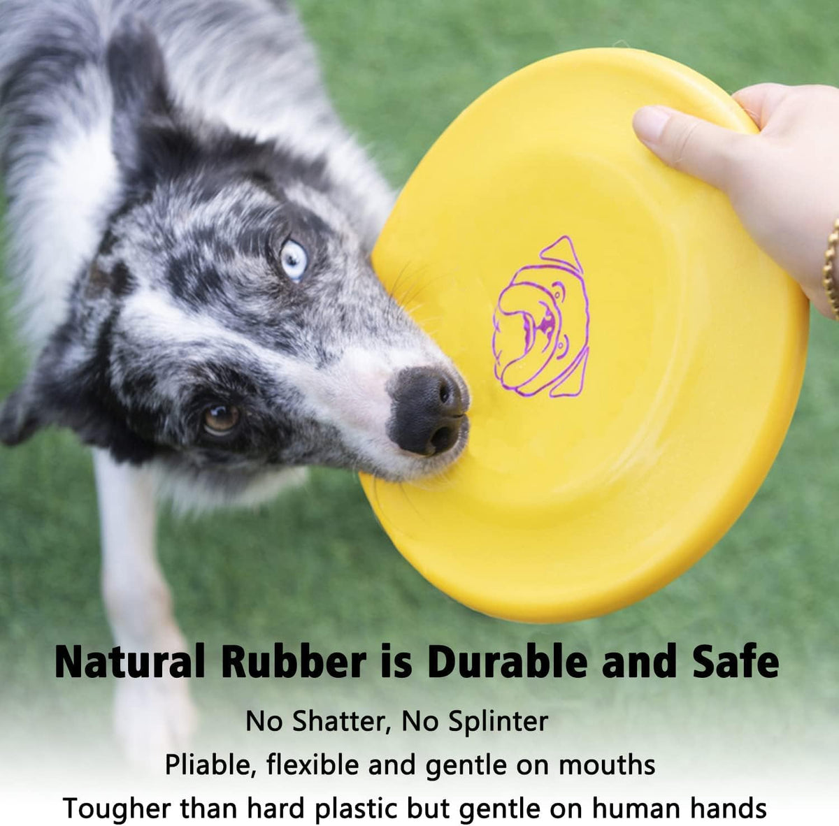XIGOU Dog Flying Disc, 3 Pcs Competition Dog Flyer Toy, Soft Indestructible Rubber Lightweight Flying Discs Toy for Dogs - Floats On Water, Gentle On Teeth and Gums