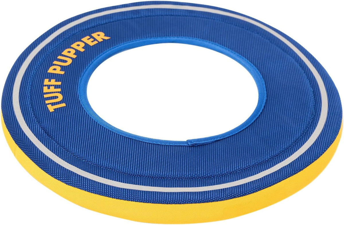 Tuff Pupper Floating Dog Frisbee Toy | Fetch Only Not a Chew Toy | Soft Foam Fetch Disc | High-Visibility Water & Snow Play | Gentle on Teeth | Lightweight Durable Outdoor Flying Toy