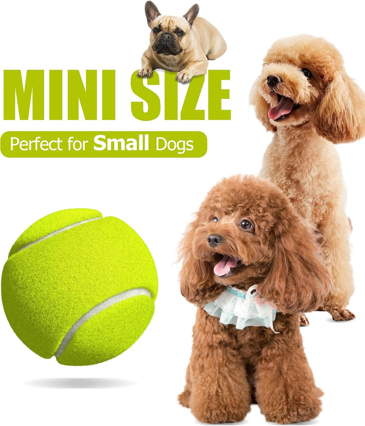 2-inches Interactive Dog Tennis Balls for Exercise and Training