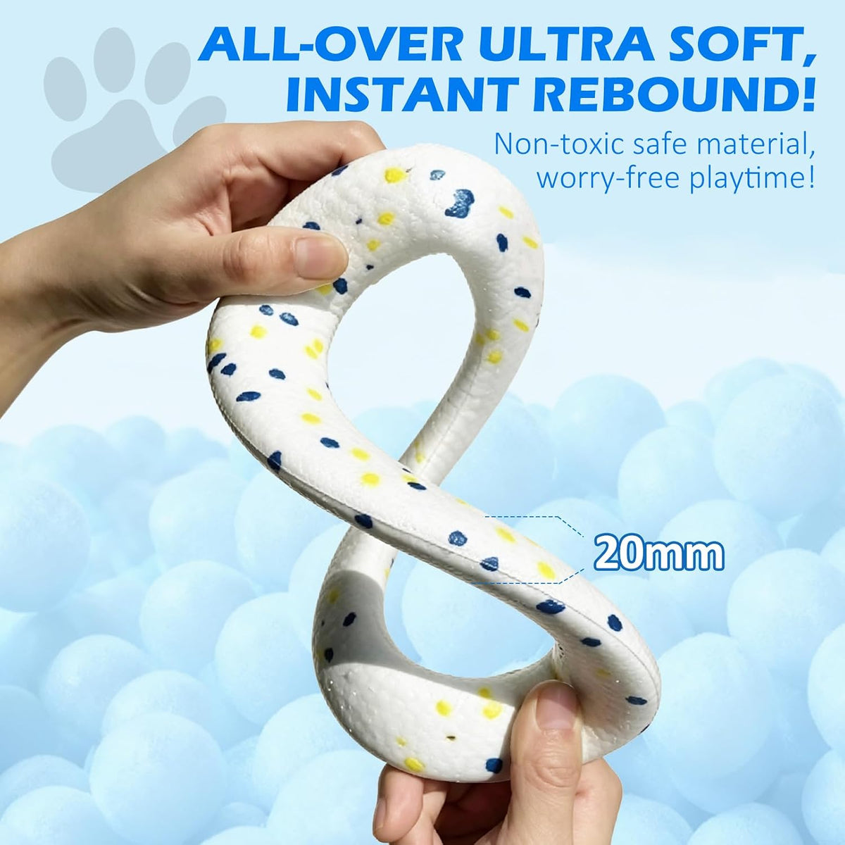 2 Pack Dog Ring Toys for Outdoor Play, Durable Soft Flying Disc for Throwing Catching Grabbing, Water Floating Dog Frisbee Fetch Toy Training Ring Tug of War for Medium Large Breeds (9.0")