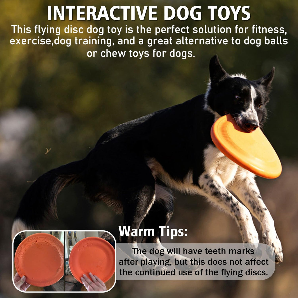 XIGOU Dog Flying Disc - Durable Rubber Flying Disc Dog Toy - 9.25" Indestructible Rubber Dog Flying Discs Flyer Dog Toys - Puncture Resistant & Bite Resistant Extremely - for Medium Large Dogs