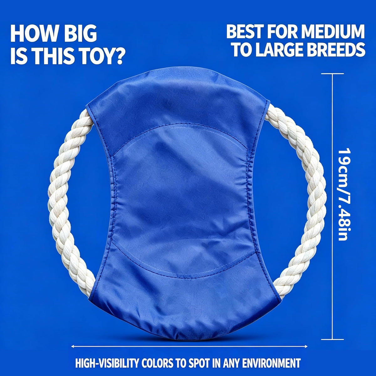 5 Pack Canvas Dog Flying Disc, 7.5in Floating Teeth Safe Fetch Toy for Medium Large Dogs