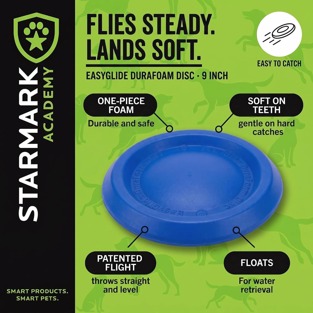 Starmark EasyGlide DuraFoam Flying Disc Dog Toy 9-Inch
