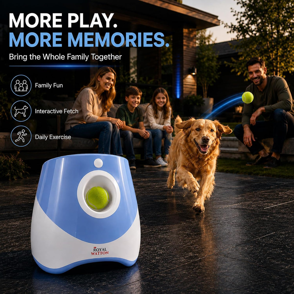 Automatic Ball Launcher for Dogs with 10 Balls (2 inch), Dog Ball Launcher with 3 Range Modes (10/20/30ft), Rechargeable Dog Balls Thrower for Small-Medium Dogs,Indoor/Outdoor Pet Fetch Machine