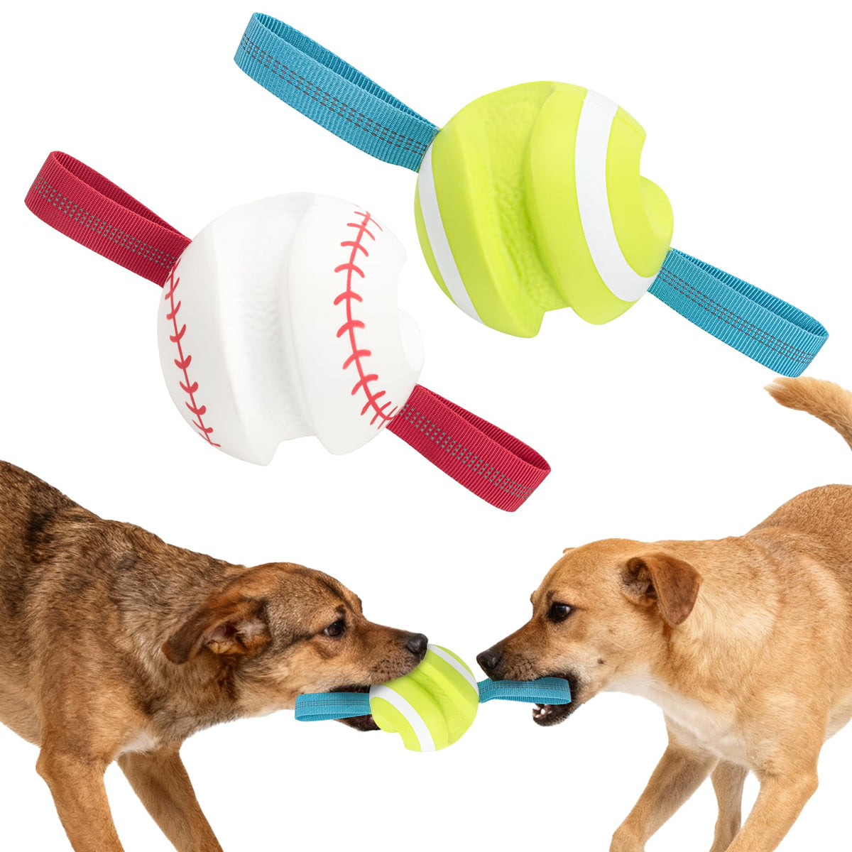 6Pcs Squeaky Dog Balls, Dog Toys Balls for Training, Tough Ball Toys for Dogs, Fit with Dog Ball Launcher, High Bouncy Dog Ball for Interactive Playing, Puppy Pet Chew Balls Teething Balls 2.5in
