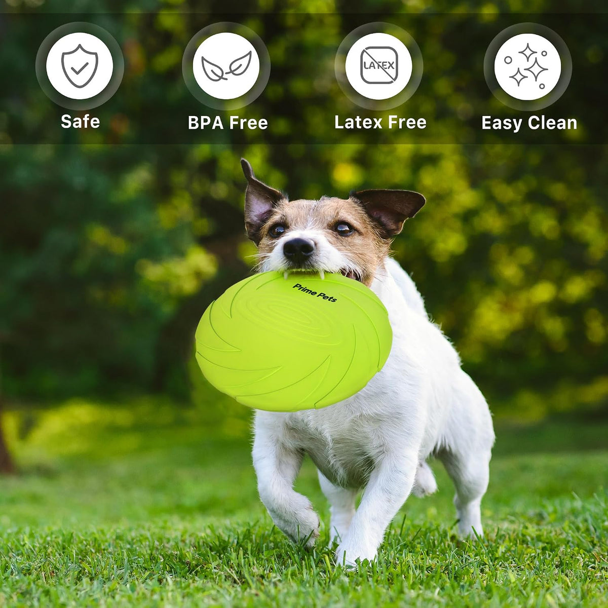 PrimePets Dog Flying Disc, 2 Pack, 7 Inch, Durable Dog Toys, Natural Rubber Floating Flying Saucer for Water Pool Beach, Orange and Green