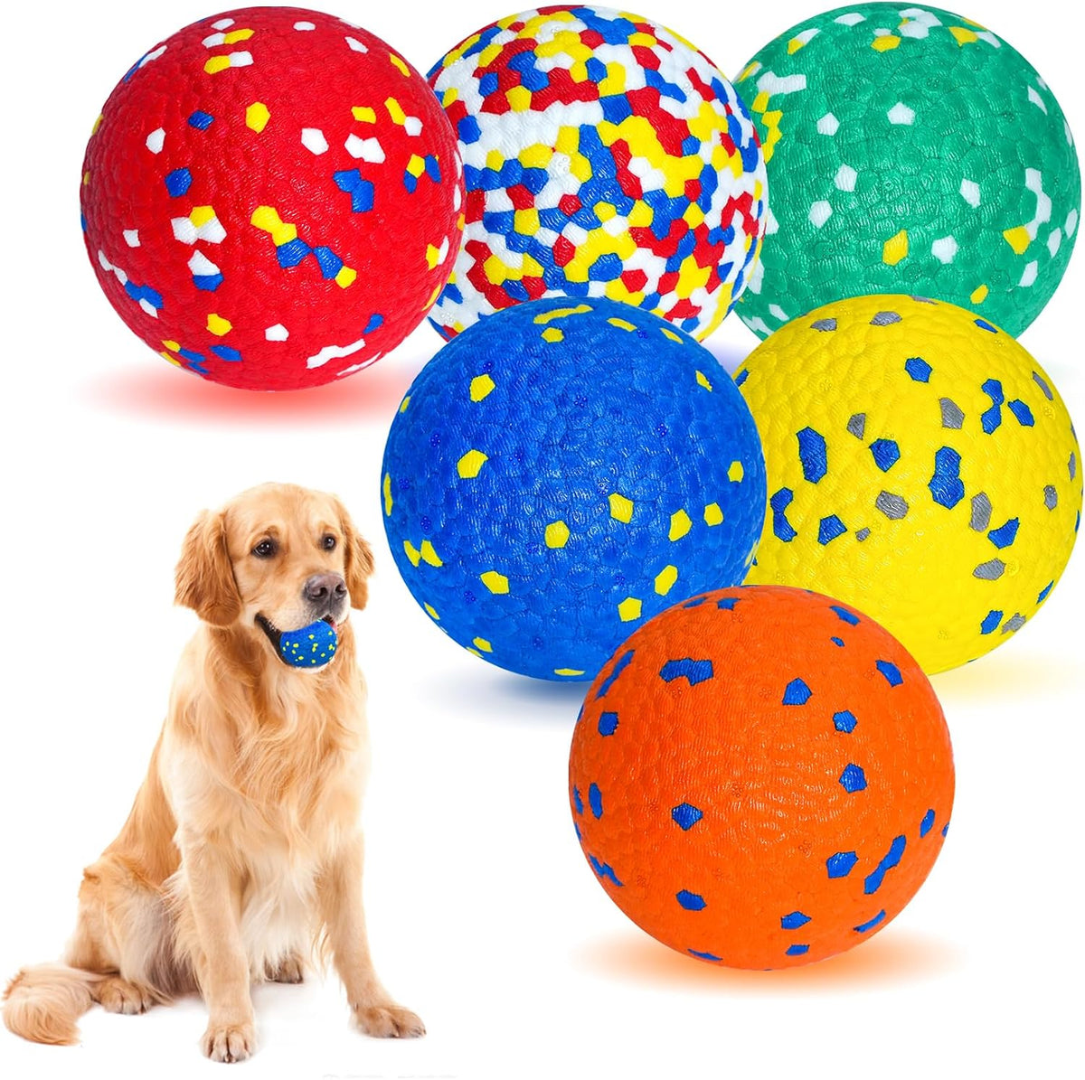 6 Pack Dog Balls Tennis Ball for Aggressive Chewers Indestructible Dog Toys