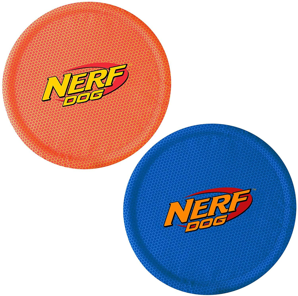 Nerf Dog Nylon Flyer Dog Toy, Flying Disc, Lightweight, Durable and Water Resistant, Great for Beach and Pool, 9 inch diameter, for Medium/Large Breeds, Single Unit, Red