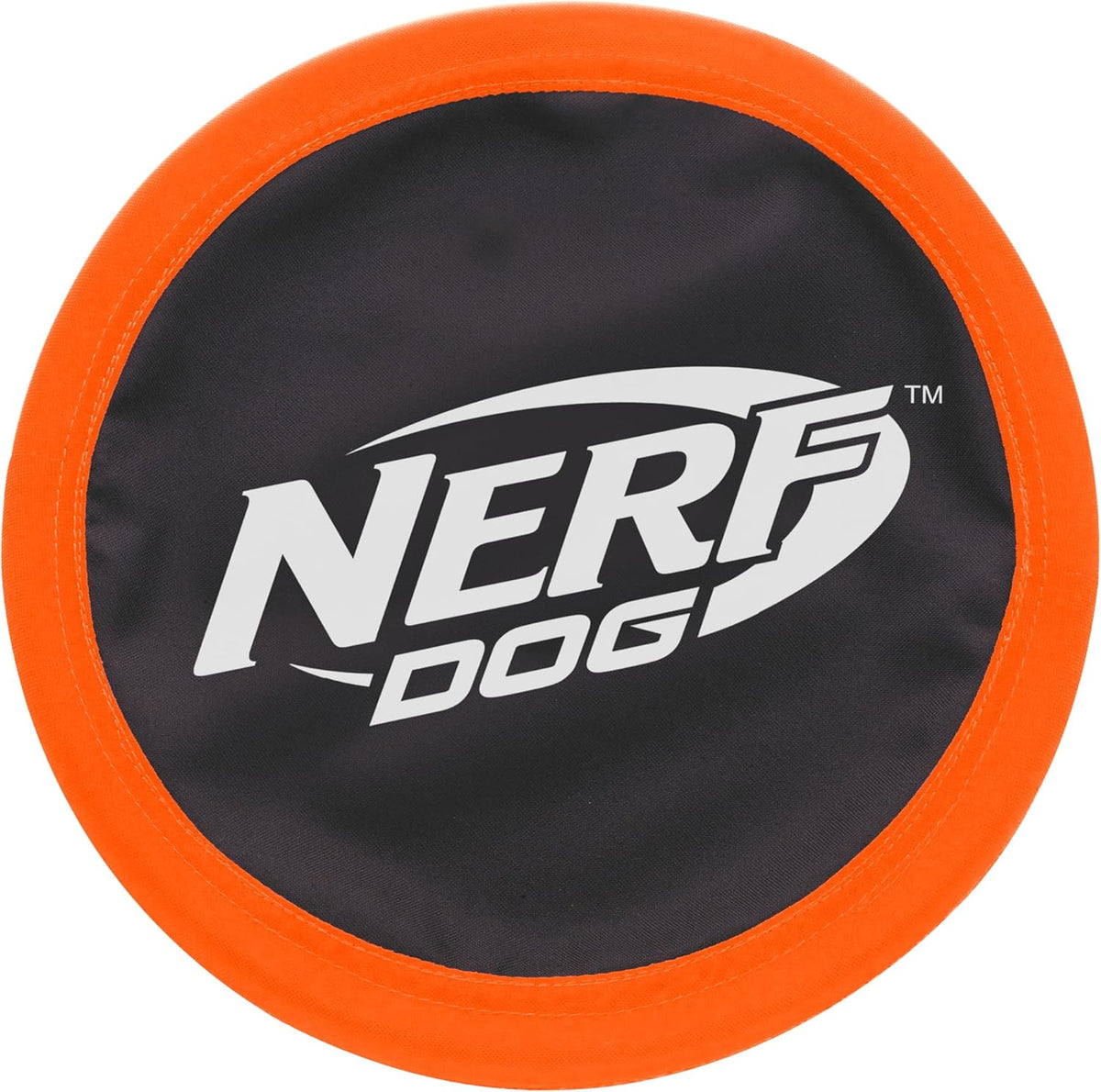 Nerf Dog Zone Flyer Dog Toy, Flying Disc, Lightweight, Durable and Water Resistant, Great for Beach and Pool, 10.5 inch Diameter, for Medium/Large Breeds, Single Unit, Orange/Black