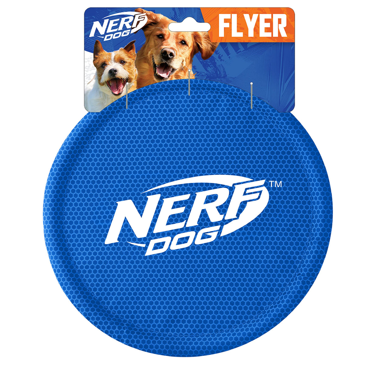 Nerf Dog Nylon Flyer Dog Toy, Flying Disc, Lightweight, Durable and Water Resistant, Great for Beach and Pool, 9 inch diameter, for Medium/Large Breeds, Single Unit, Red